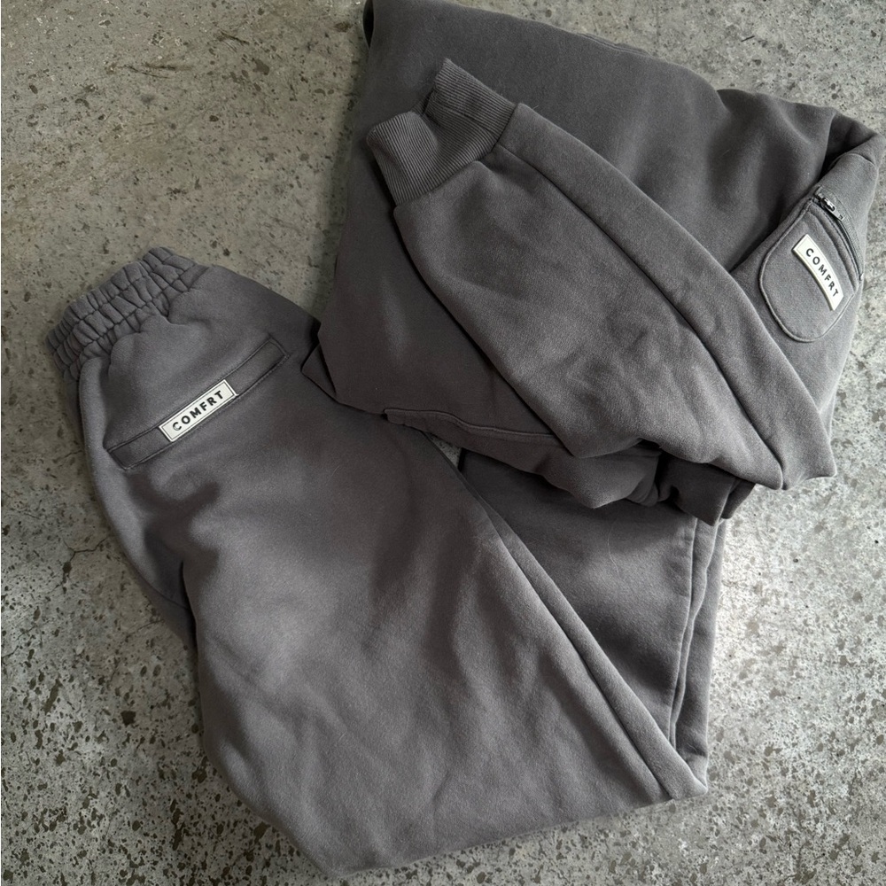 Comfrt Airplane Mode Travel Hoodie + Sweatpants | Steel Grey | Medium
